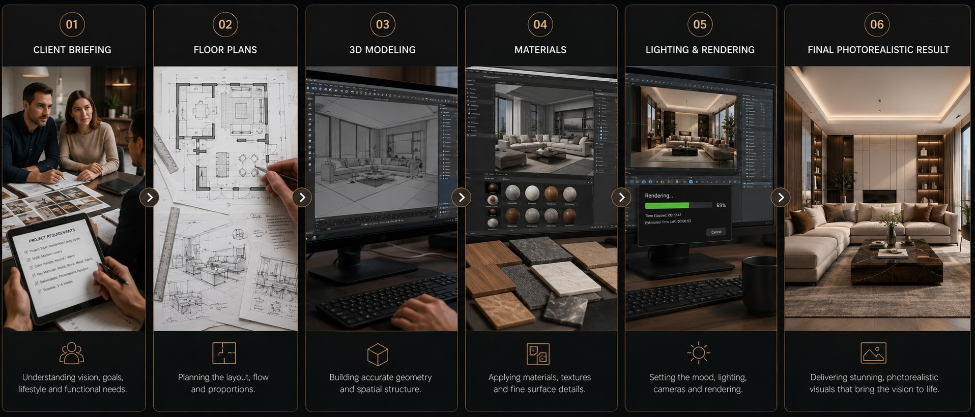 Do briefing à imagem final: as etapas de um projeto de renderização 3D profissional