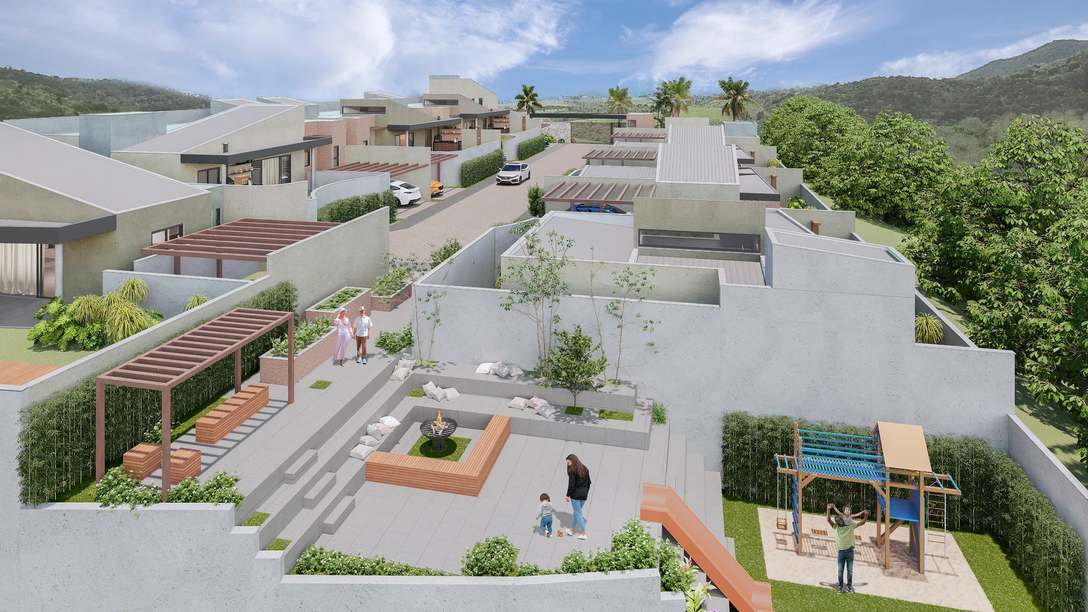 Architectural visualization of Mountain Village — GRON 3D