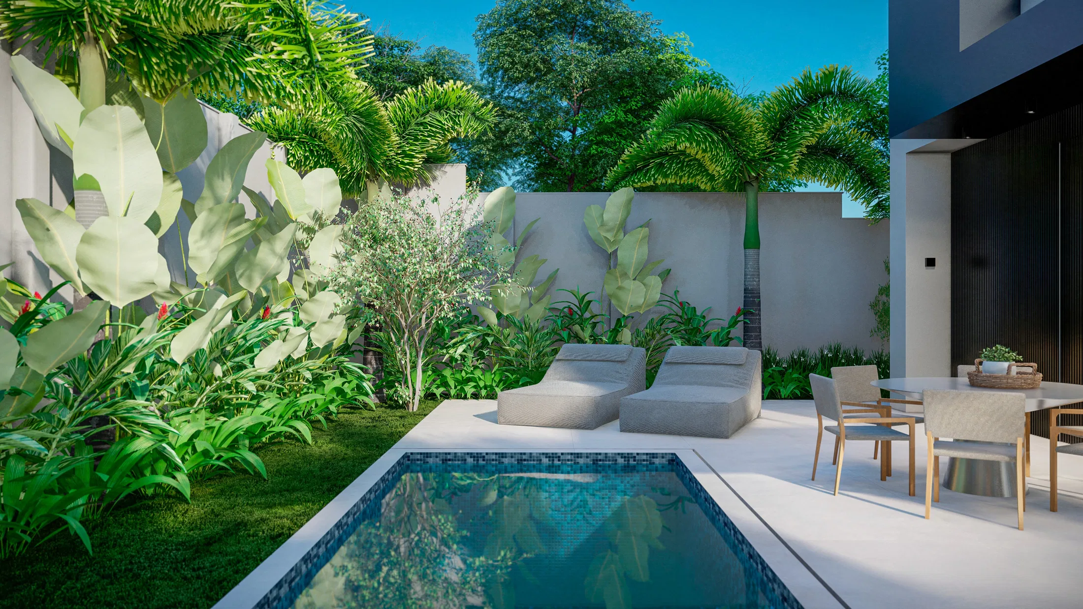 Architectural visualization of Contemporary Residence with Flowering Stairway, Gourmet Area and Winter Garden — GRON 3D