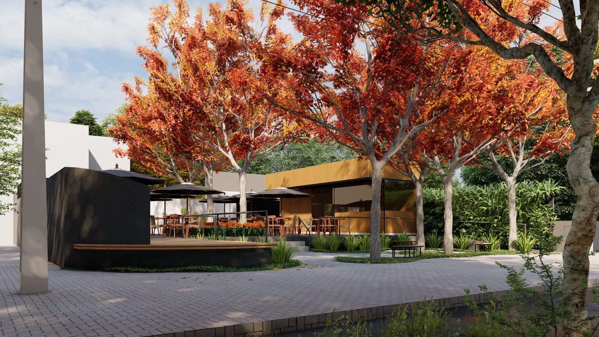 Architectural visualization of the Cafeteria Maximiano project — GRON 3D