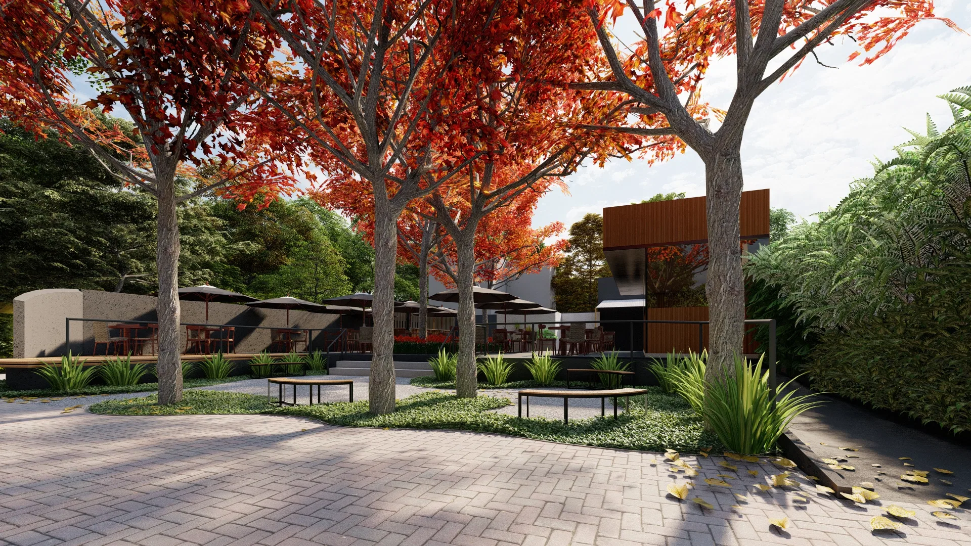 Architectural visualization of the Cafeteria Maximiano project — GRON 3D