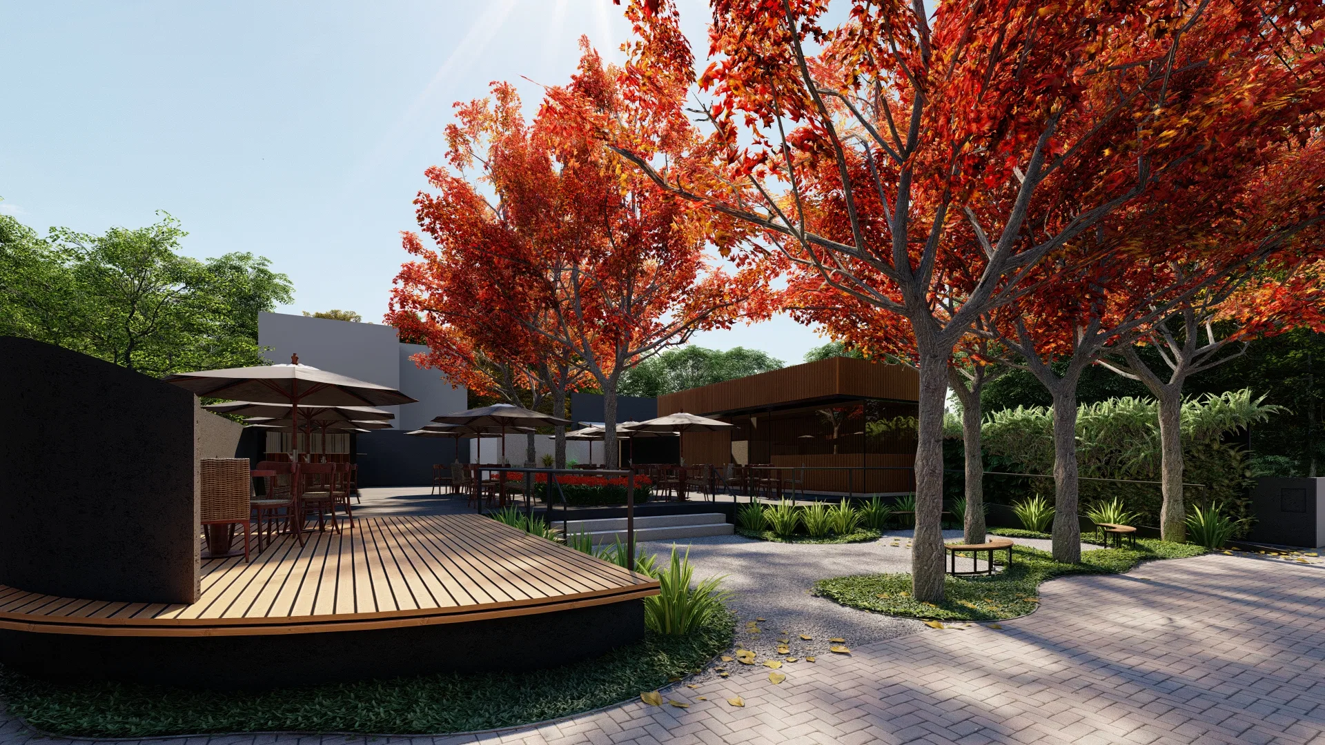 Architectural visualization of the Cafeteria Maximiano project — GRON 3D