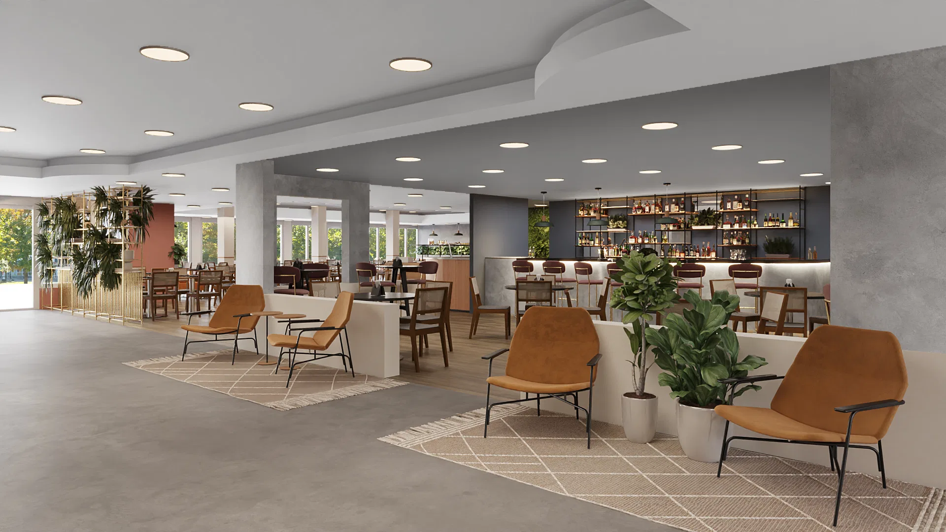 Restaurante e bar integrados — GRON 3D